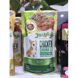Pate cho chó vị thịt gà và rau trong nước sốt