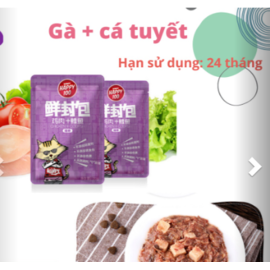 Pate Happy 100 Gà và cá trích 70g (Gói)