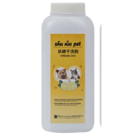 Phấn tắm khô Shu Nai Pet 200g (Vàng - mùi Chanh)