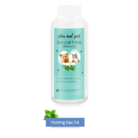 Phấn tắm khô Shu Nai Pet 200g (Xanh - mùi bạc hà)